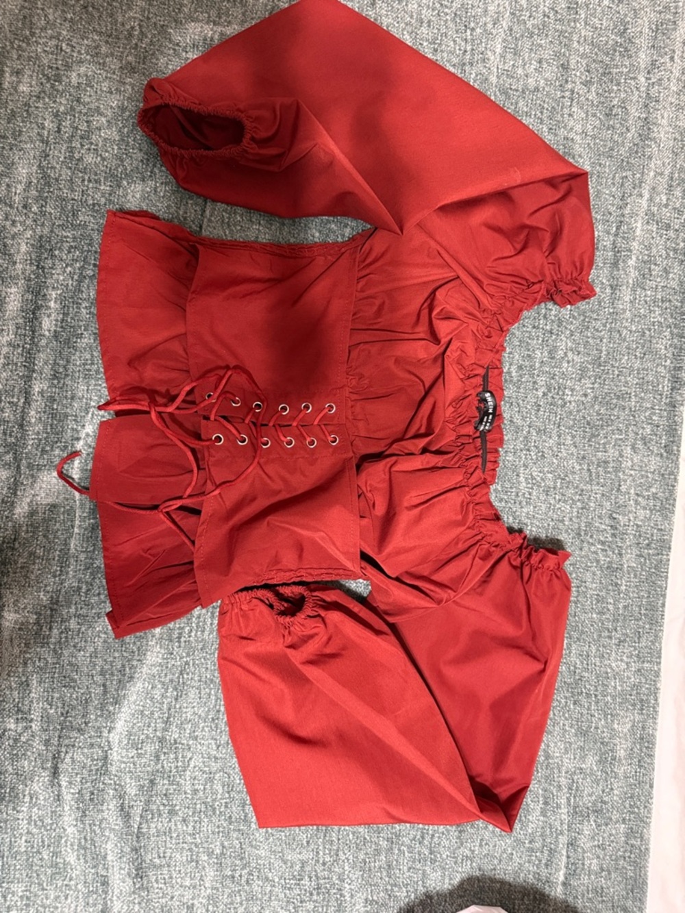 SHEIN Maroon Off-Shoulder Ruffle Top